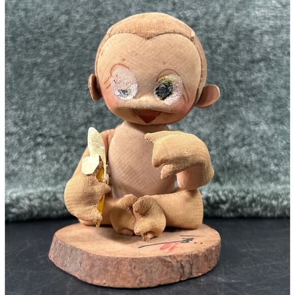 Original Shibaten Monkey With Banana 1960 Japanese Doll - Picture 12 of 13